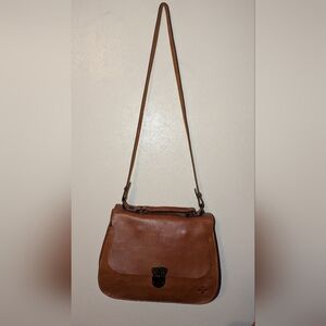 Patricia Nash Heritage Cadiz Leather Satchel Crossbody Bag VGUC Brown